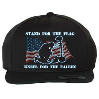 Kneel For The Fallen US Troops Wool Snapback Cap