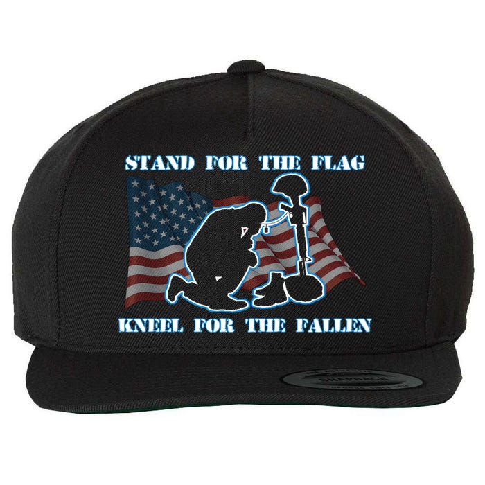 Kneel For The Fallen US Troops Wool Snapback Cap