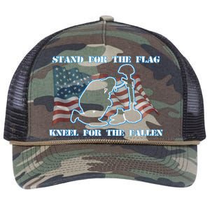 Kneel For The Fallen US Troops Retro Rope Trucker Hat Cap