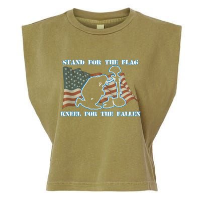 Kneel For The Fallen US Troops Garment-Dyed Women's Muscle Tee