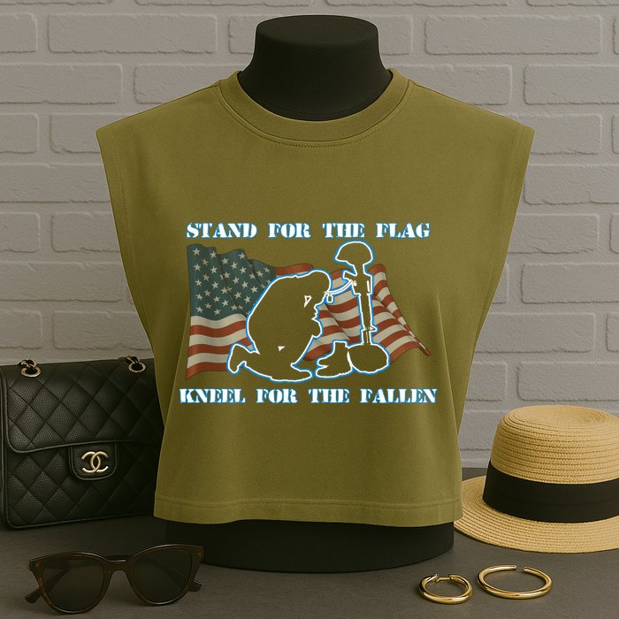 Kneel For The Fallen US Troops Garment-Dyed Women's Muscle Tee