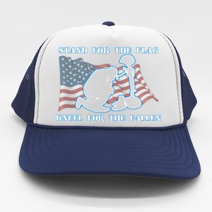 Kneel For The Fallen US Troops Trucker Hat