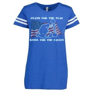 Kneel For The Fallen US Troops Enza Ladies Jersey Football T-Shirt