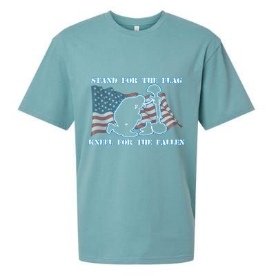 Kneel For The Fallen US Troops Sueded Cloud Jersey T-Shirt