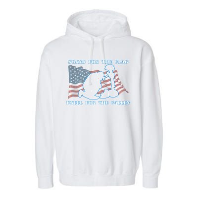 Kneel For The Fallen US Troops Garment-Dyed Fleece Hoodie