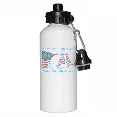 Kneel For The Fallen US Troops Aluminum Water Bottle 