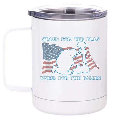 Kneel For The Fallen US Troops 12 oz Stainless Steel Tumbler Cup