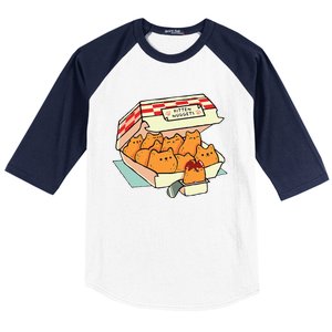 Kitten Nuggets Fast Food Cat Baseball Sleeve Shirt