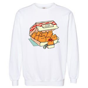 Kitten Nuggets Fast Food Cat Garment-Dyed Sweatshirt