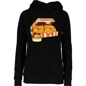 Kitten Nuggets Funny Cats & Chicken Nuggets Lover Funny Cat Womens Funnel Neck Pullover Hood