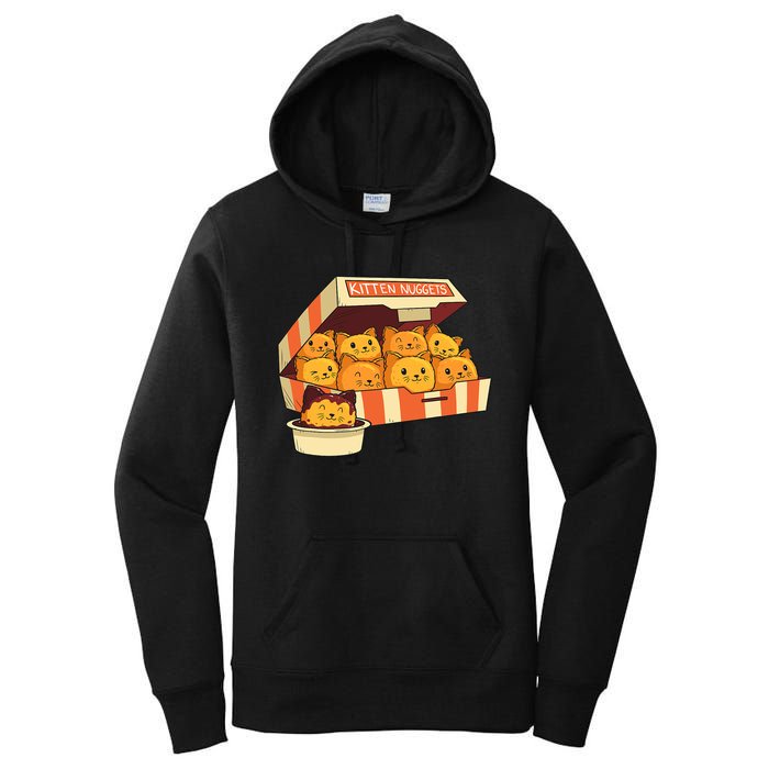 Kitten Nuggets Funny Cats & Chicken Nuggets Lover Funny Cat Women's Pullover Hoodie