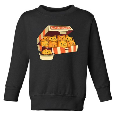 Kitten Nuggets Funny Cats & Chicken Nuggets Lover Funny Cat Toddler Sweatshirt