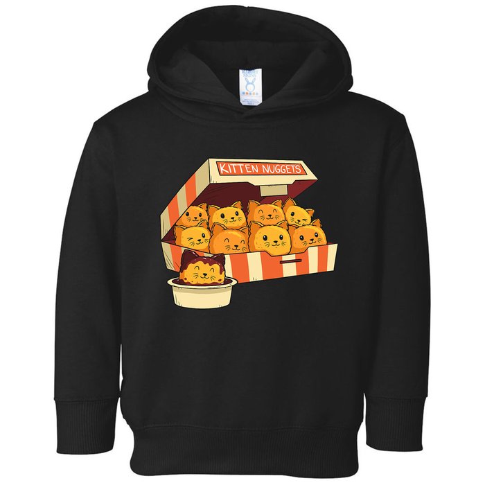 Kitten Nuggets Funny Cats & Chicken Nuggets Lover Funny Cat Toddler Hoodie