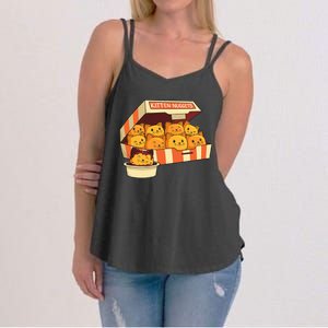 Kitten Nuggets Funny Cats & Chicken Nuggets Lover Funny Cat Women's Strappy Tank