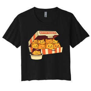 Kitten Nuggets Funny Cats & Chicken Nuggets Lover Funny Cat Women's Crop Top Tee