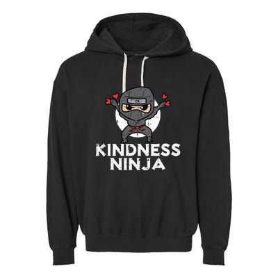 Kindness Ninja Funny Unity Day Orange Anti Bullying Garment-Dyed Fleece Hoodie