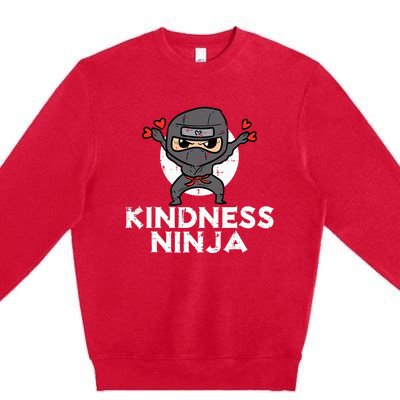 Kindness Ninja Funny Unity Day Orange Anti Bullying Premium Crewneck Sweatshirt