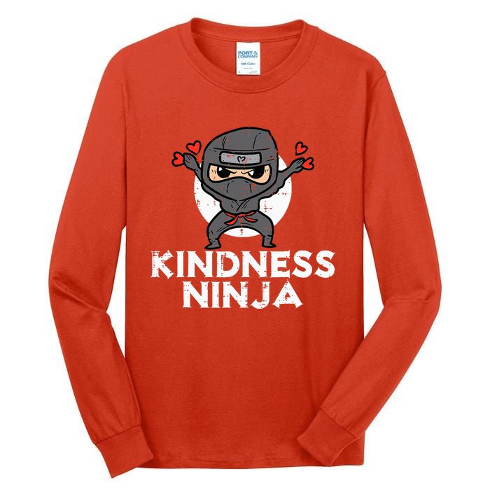 Kindness Ninja Funny Unity Day Orange Anti Bullying Tall Long Sleeve T-Shirt