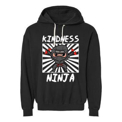 Kindness Ninja Funny Unity Day Orange Anti Bullying Garment-Dyed Fleece Hoodie