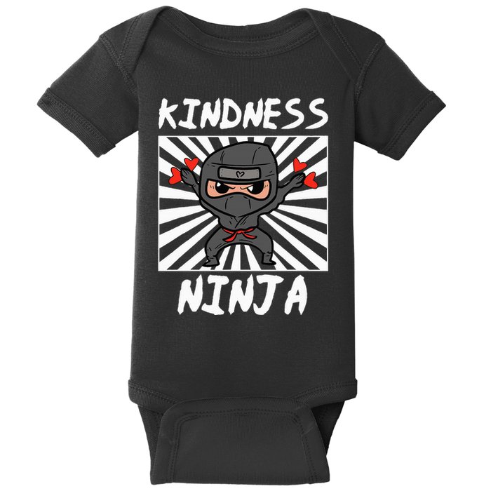 Kindness Ninja Funny Unity Day Orange Anti Bullying Baby Bodysuit