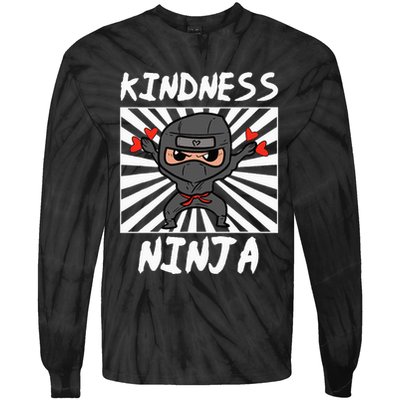 Kindness Ninja Funny Unity Day Orange Anti Bullying Tie-Dye Long Sleeve Shirt