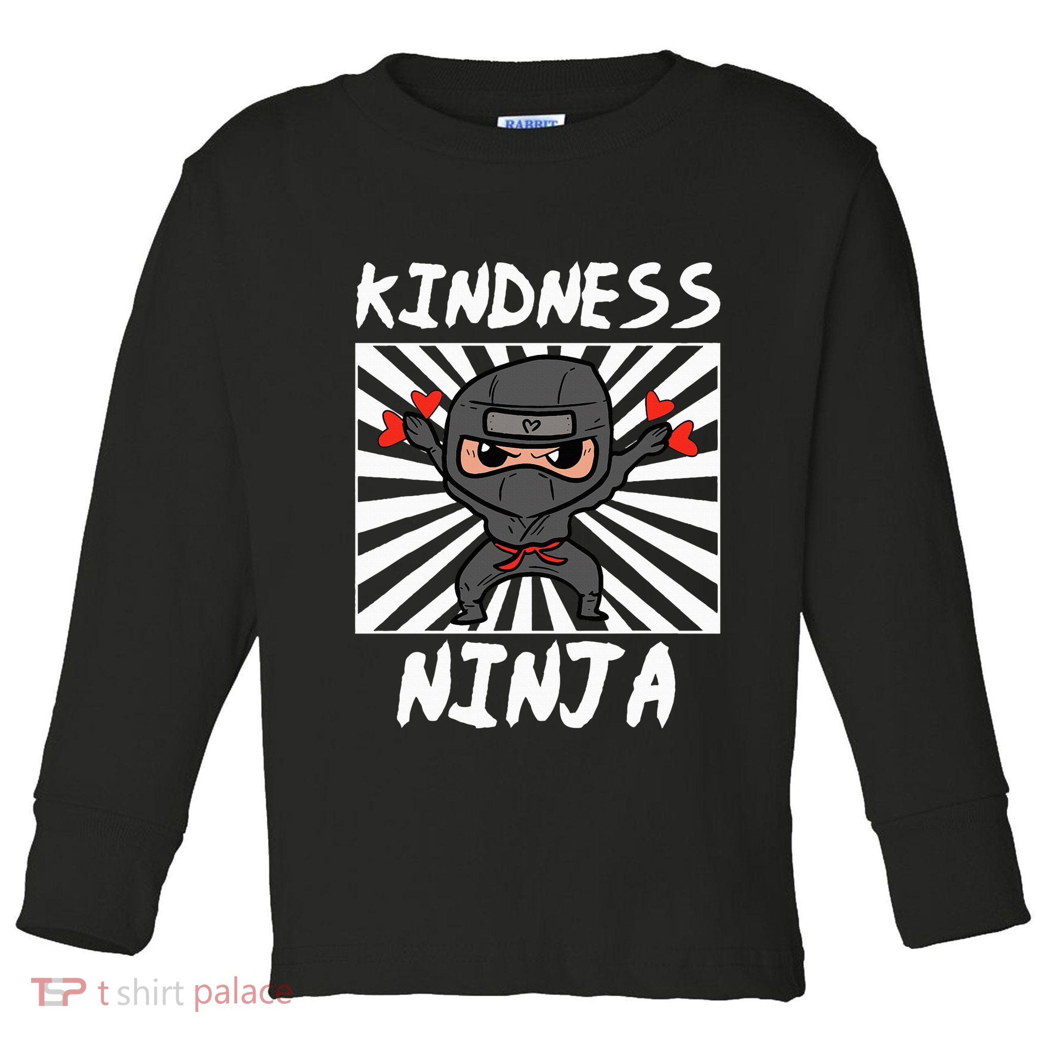Kindness Ninja Funny Unity Day Orange Anti Bullying Toddler Long Sleeve Shirt