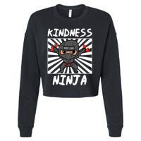 Kindness Ninja Funny Unity Day Orange Anti Bullying Cropped Pullover Crew