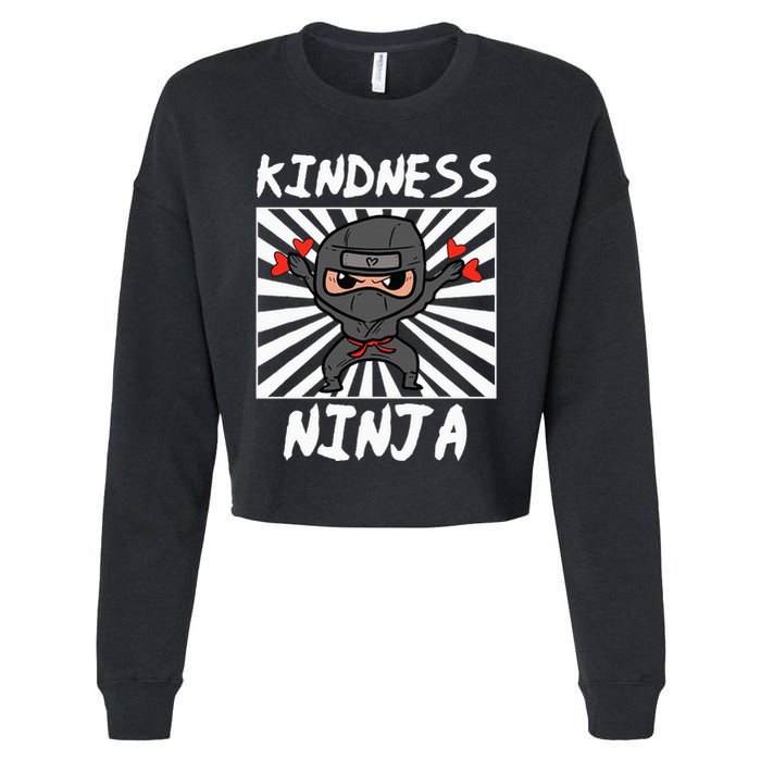 Kindness Ninja Funny Unity Day Orange Anti Bullying Cropped Pullover Crew