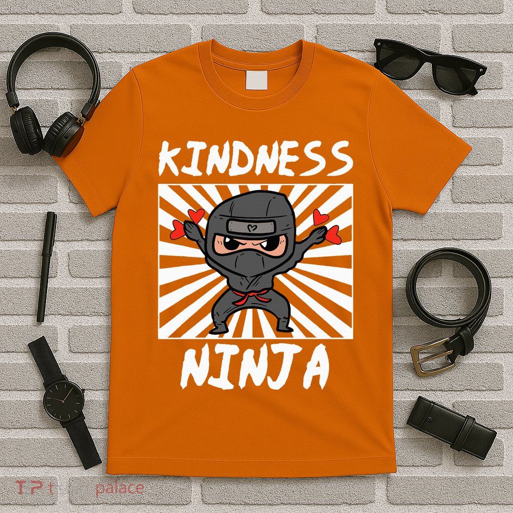 Kindness Ninja Funny Unity Day Orange Anti Bullying T-Shirt