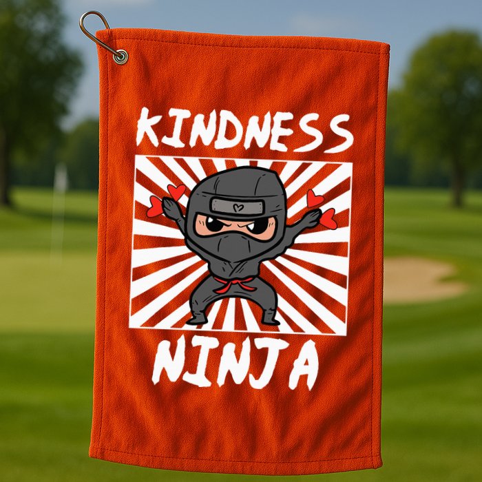 Kindness Ninja Funny Unity Day Orange Anti Bullying Golf Towel