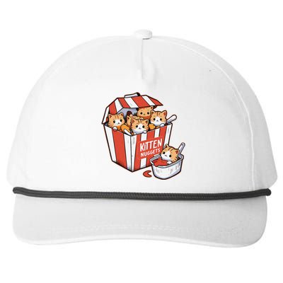 Kitten Nuggets Food Pun Cat Kittens Chicken Nuggets Snapback Five-Panel Rope Hat