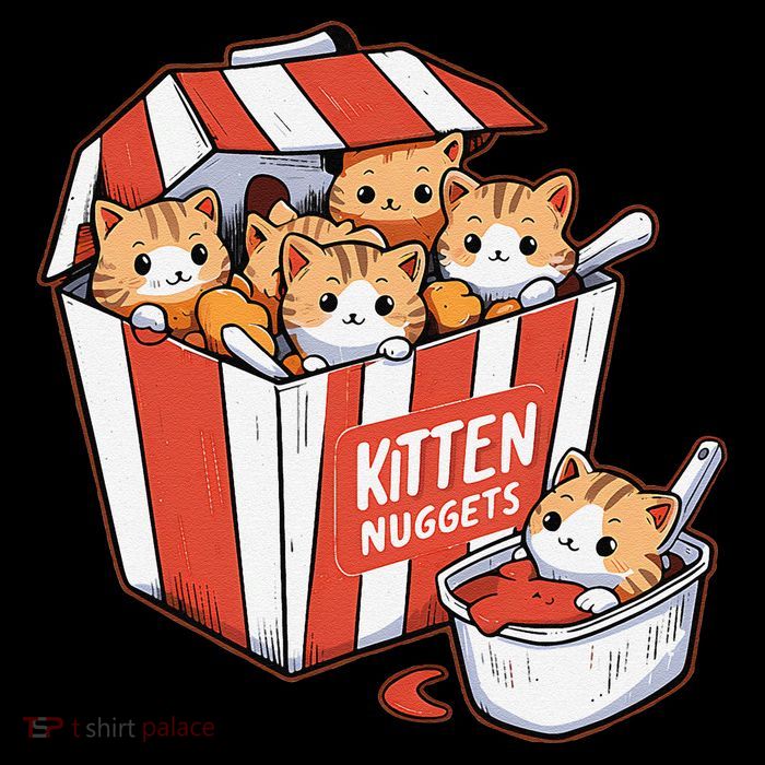 Kitten Nuggets Food Pun Cat Kittens Chicken Nuggets Drawstring Bag