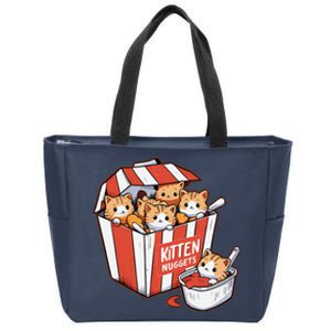 Kitten Nuggets Food Pun Cat Kittens Chicken Nuggets Zip Tote Bag