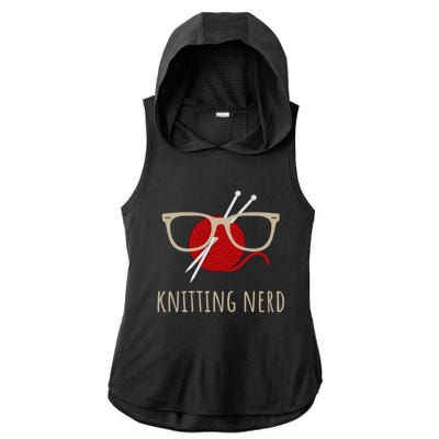 Knitting Nerd Funny Grandma Mom Knit Needles Yarn Lover Gift Meaningful Gift Ladies PosiCharge Tri-Blend Wicking Draft Hoodie Tank