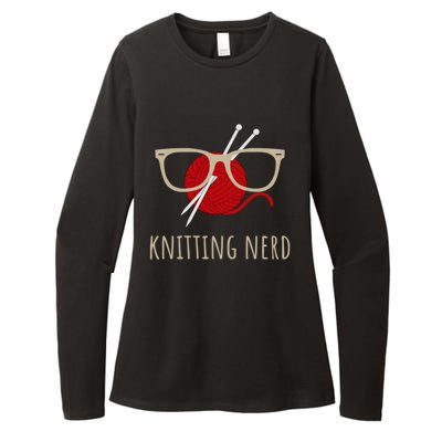 Knitting Nerd Funny Grandma Mom Knit Needles Yarn Lover Gift Meaningful Gift Womens CVC Long Sleeve Shirt