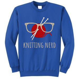 Knitting Nerd Funny Grandma Mom Knit Needles Yarn Lover Gift Meaningful Gift Sweatshirt