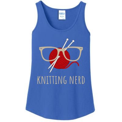 Knitting Nerd Funny Grandma Mom Knit Needles Yarn Lover Gift Meaningful Gift Ladies Essential Tank