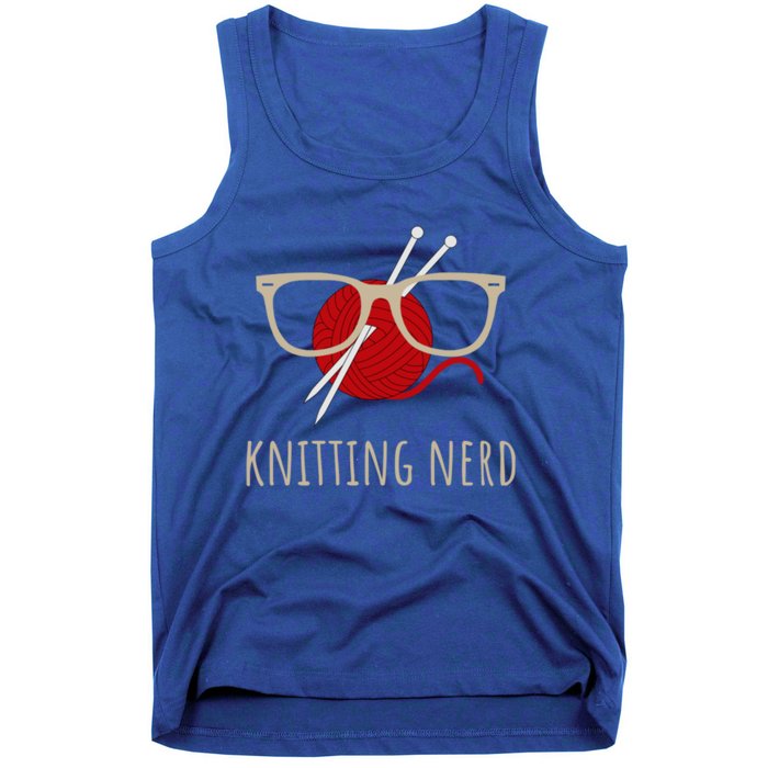 Knitting Nerd Funny Grandma Mom Knit Needles Yarn Lover Gift Meaningful Gift Tank Top