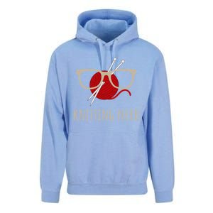 Knitting Nerd Funny Grandma Mom Knit Needles Yarn Lover Gift Meaningful Gift Unisex Surf Hoodie