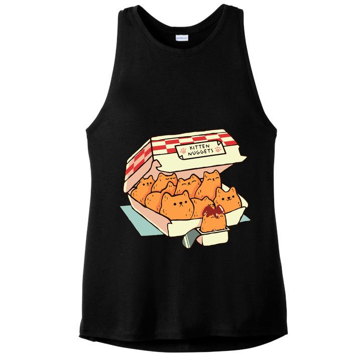 Kitten Nuggets Fast Food Cat By Tobe Fonseca Ladies PosiCharge Tri-Blend Wicking Tank