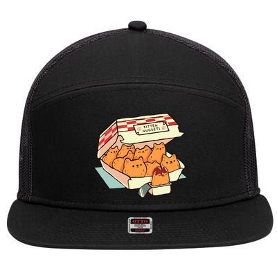 Kitten Nuggets Fast Food Cat By Tobe Fonseca 7 Panel Mesh Trucker Snapback Hat