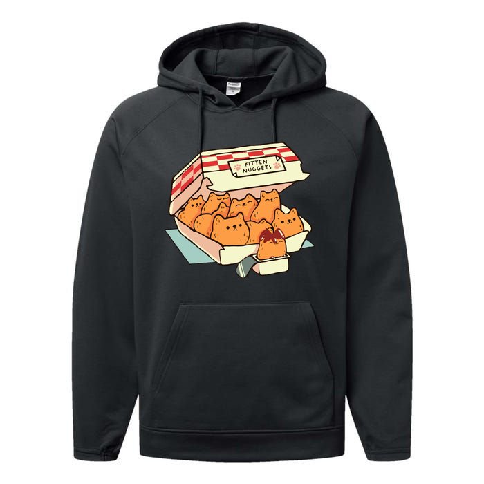 Kitten Nuggets Fast Food Cat By Tobe Fonseca Performance Fleece Hoodie