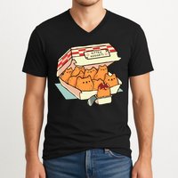 Kitten Nuggets Fast Food Cat By Tobe Fonseca V-Neck T-Shirt