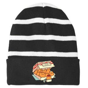 Kitten Nuggets Fast Food Cat By Tobe Fonseca Striped Beanie with Solid Band