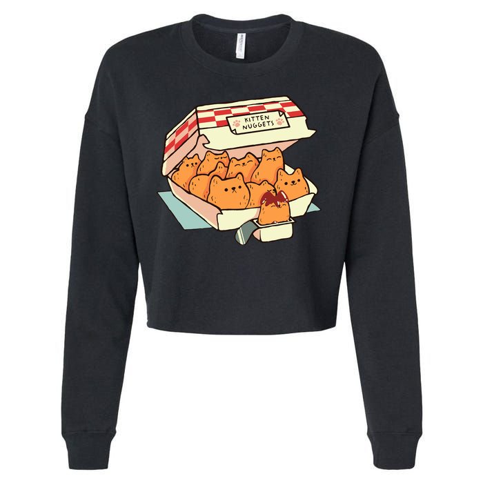 Kitten Nuggets Fast Food Cat By Tobe Fonseca Cropped Pullover Crew