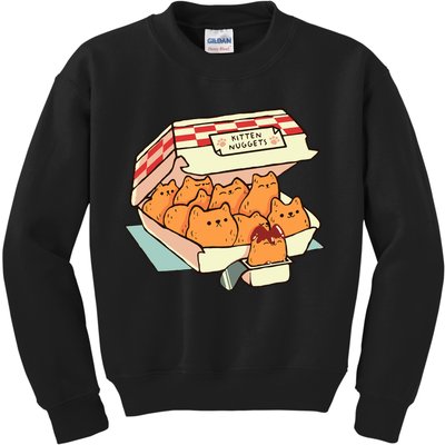 Kitten Nuggets Fast Food Cat By Tobe Fonseca Kids Sweatshirt