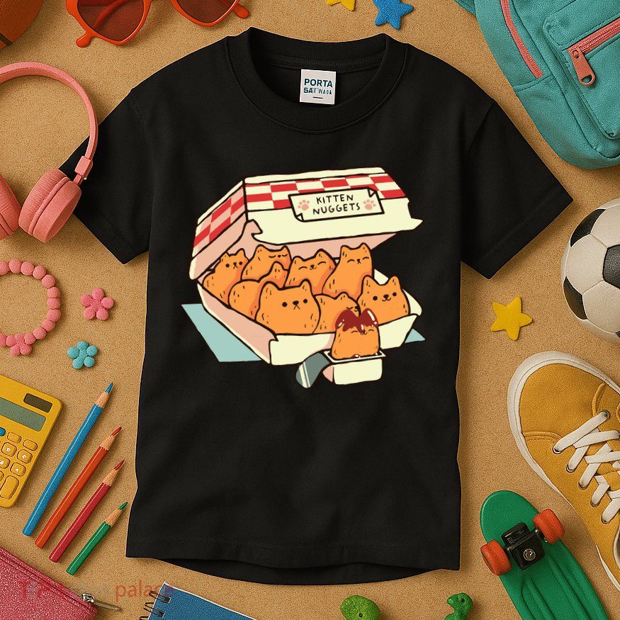 Kitten Nuggets Fast Food Cat By Tobe Fonseca Kids T-Shirt