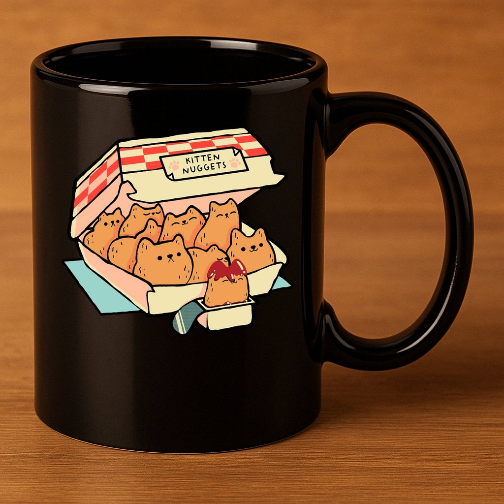 Kitten Nuggets Funny Cat Lover Gift 11oz C Handle Ceramic Mug