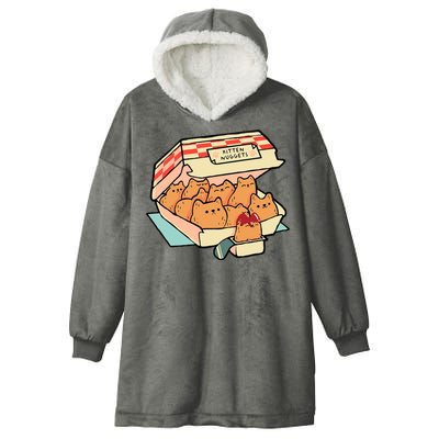 Kitten Nuggets Funny Cat Lover Gift Hooded Wearable Blanket