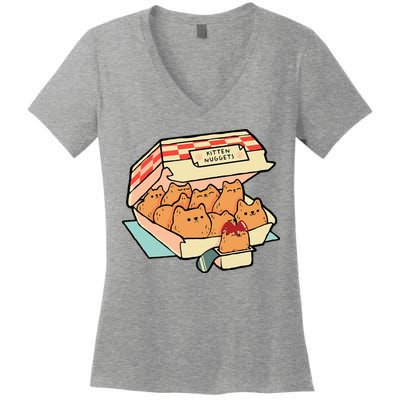 Kitten Nuggets Funny Cat Lover Gift Women's V-Neck T-Shirt